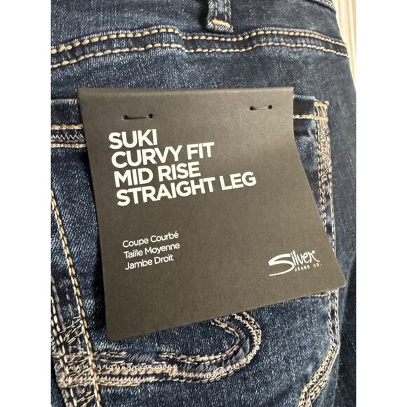 Silver Jeans Co. Suki Curvy Size W32/L31 Fit Mid Rise Straight Leg Western NWT J - Picture 9 of 10